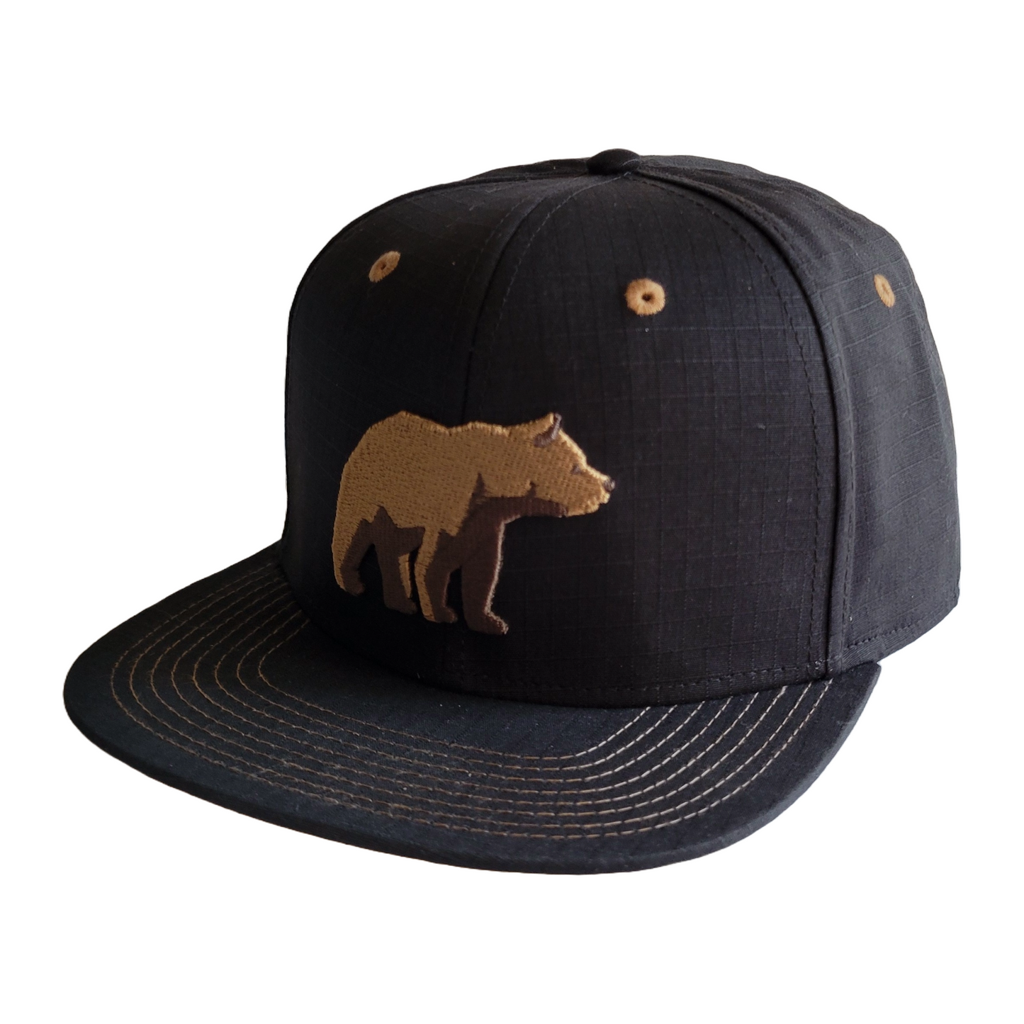 Big Bear Ripstop Snapback Hat - Black
