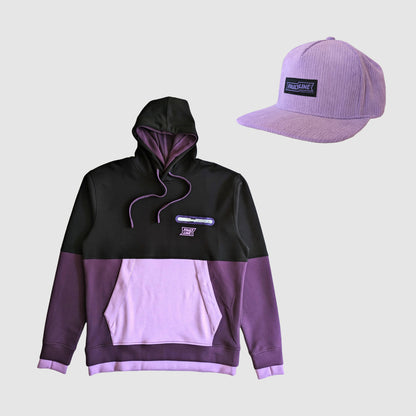 Cloud 9 Hoodie & Corduroy Hat Combo - Black/Purple