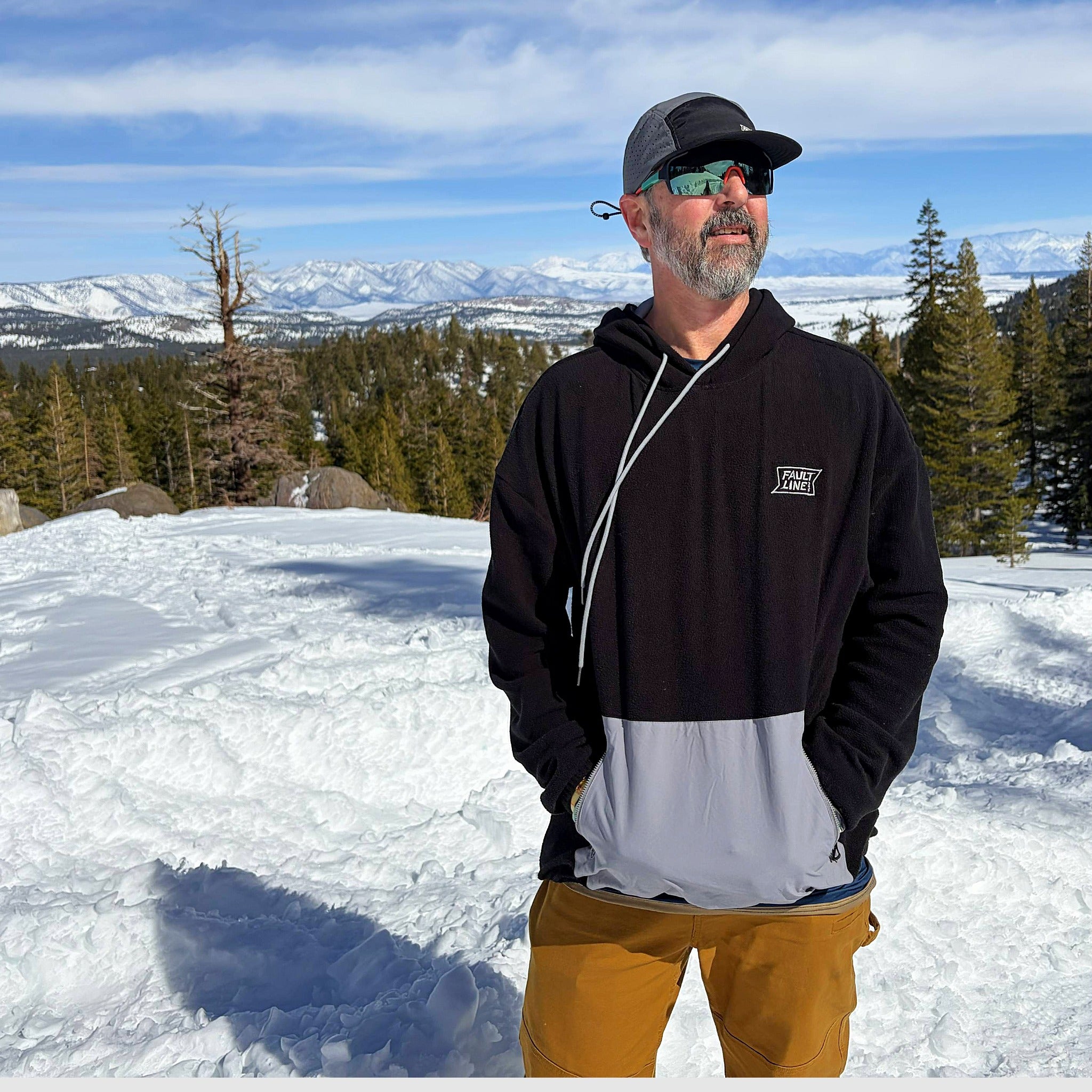 Panorama Stretch Fleece Hoodie - Black/Gray