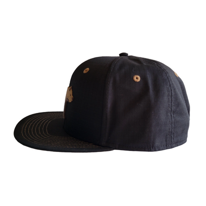 Big Bear Ripstop Snapback Hat - Black