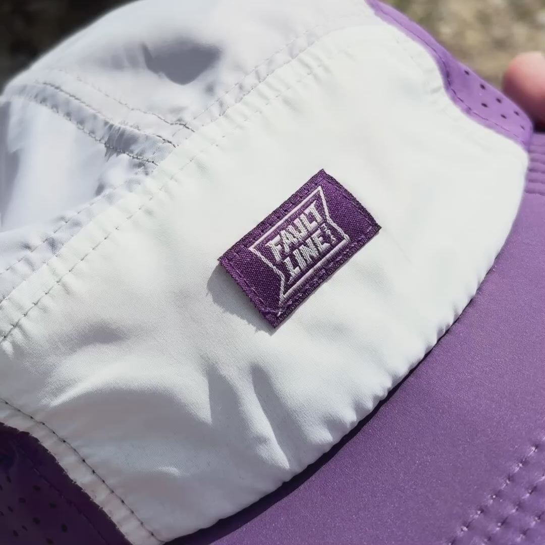 Crushable 5-Panel Camper Hat - Purple/Gray | Faultline395