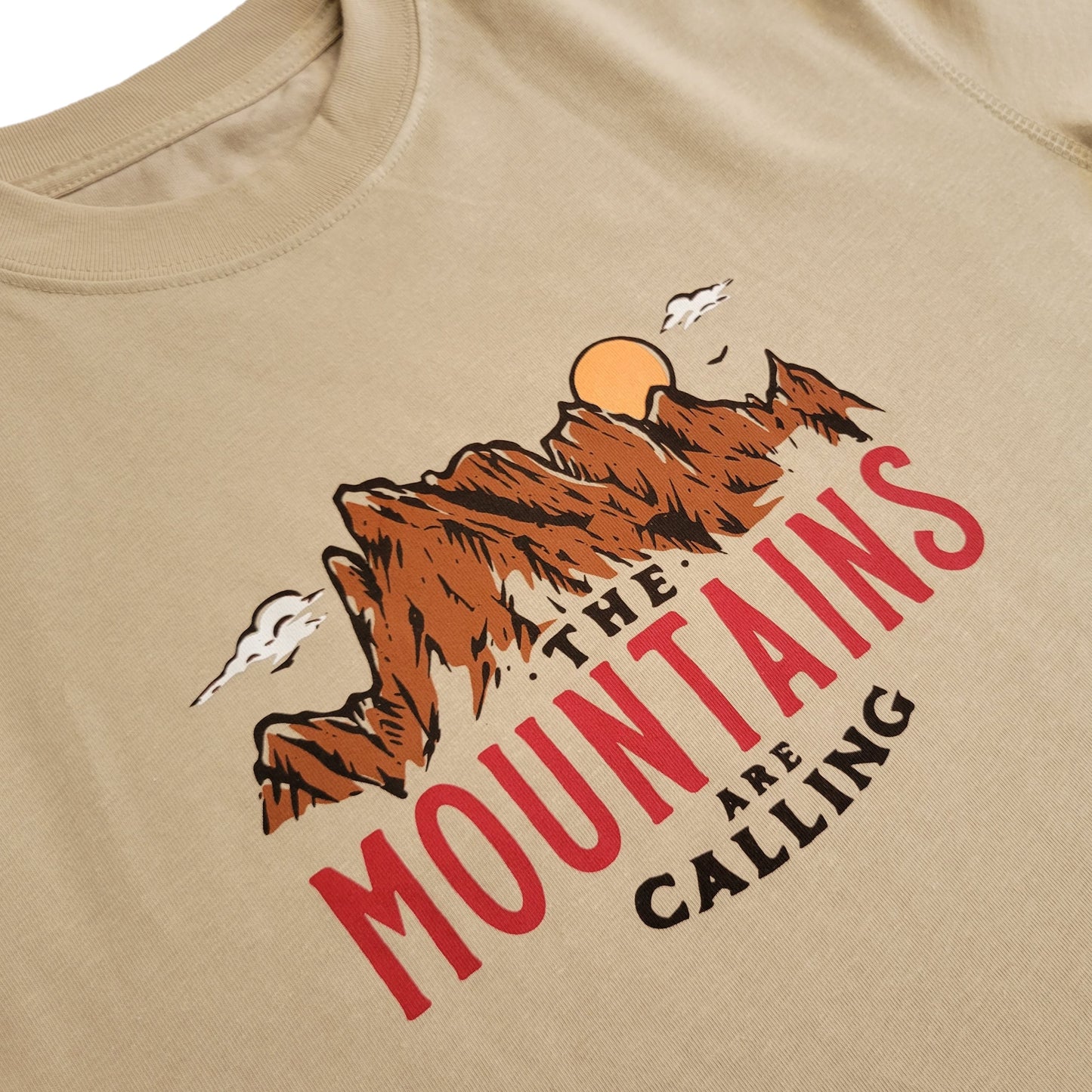 Mountains Are Calling Tee - Tan